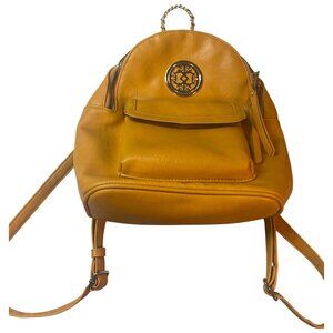 Sam & Hadley Mustard Yellow Small Backpack Front & Back Pockets Adjustable Strap